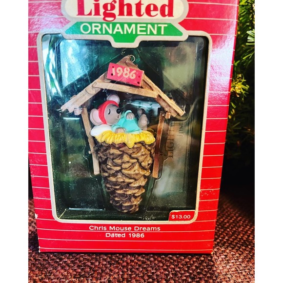 Vintage Hallmark Holiday Magic Chris Mouse Dreams 1986 - Picture 2 of 12
